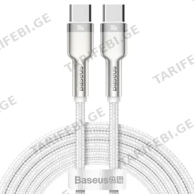 კაბელი BASEUS CAFULE SERIES METAL DATA CABLE TYPE-C TO TYPE-C 100W 1M CATJK-C02