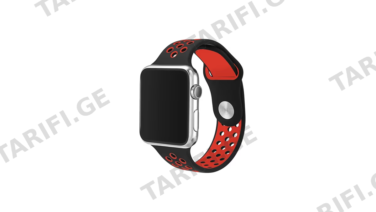Watch Nike Style Sport series (38/40/41mm) სილიკონის სამაჯური შავი წითელში(1384)