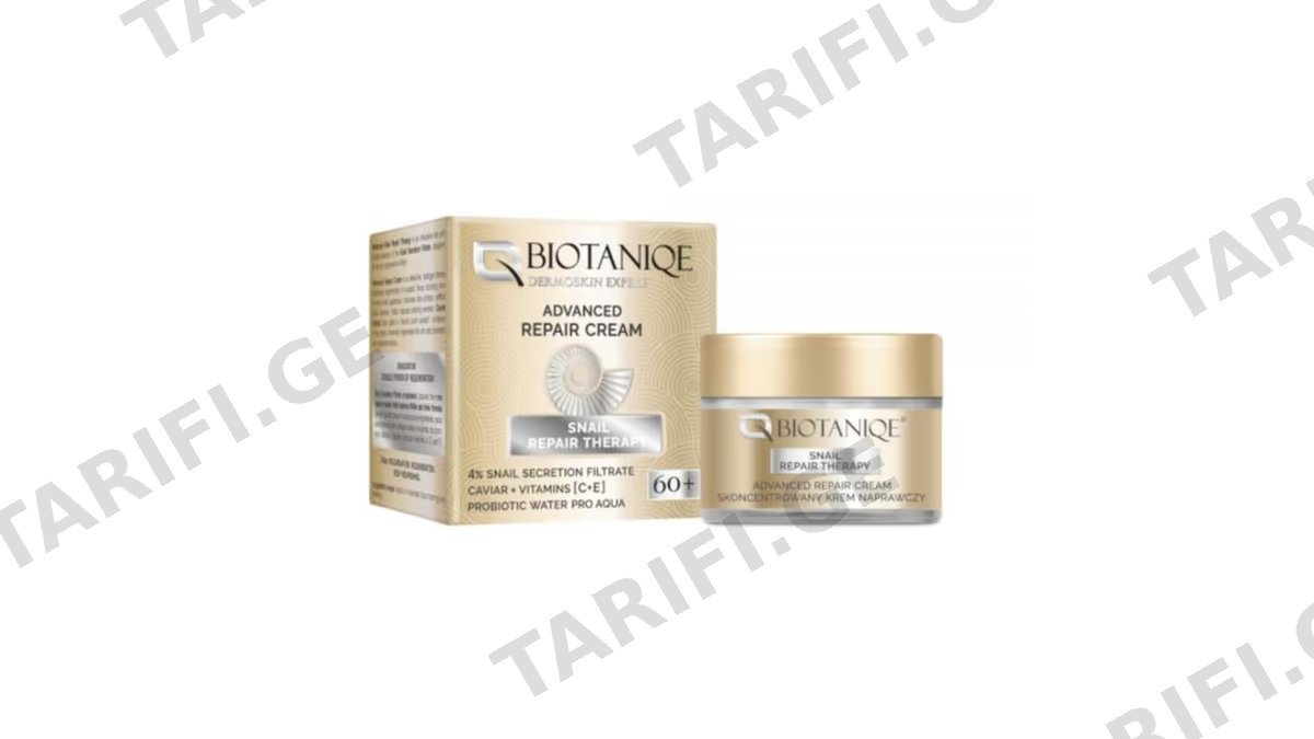 ბიოტანიკი სახის კრემი 0378 Snail Repair Therapy მძლავრი აღმდგენი დღე/ღამე 60+ 50მლ *