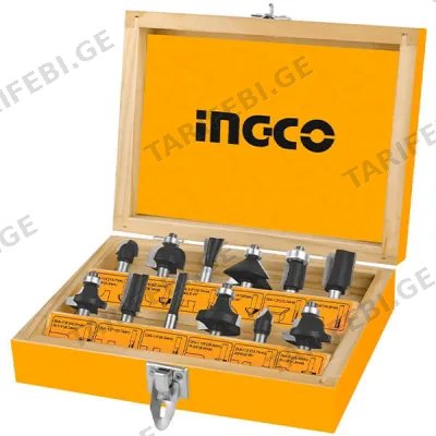 ელ.როუტერის საცვლელი პირები 6 MM (12 ცალიანი კომპლექტი) INGCO (AKRT1201)