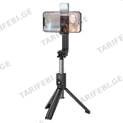 Hoco K15 Treasure aluminum alloy fill light gimbal version live broadcast support black