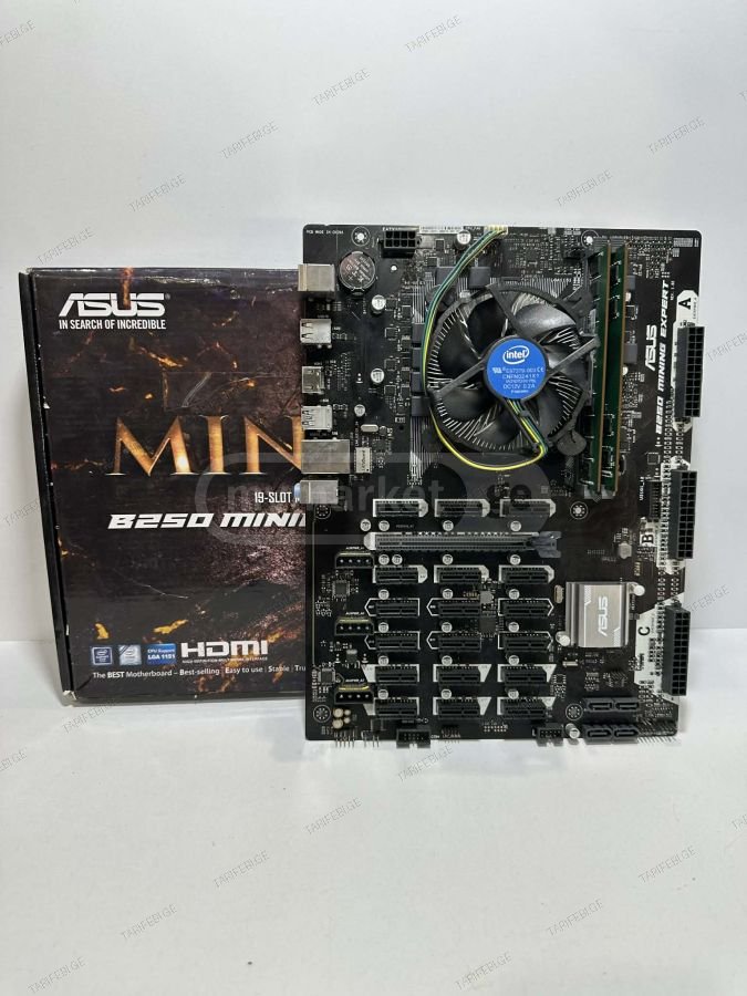 მაინინგის კომბო Asus + intel G4400 + 8GB