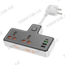 HOCO AC12A Reise 2-position expansion socket(PD30W/1C3A)(EU) black
