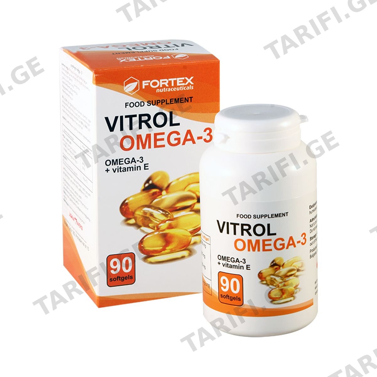 ვიტროლი ომეგა 3 - Vitrol Omega 3 90 კაფსულა