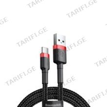 Baseus Kevlar USB Cable Type-C 3A 1m CATKLF-B91 red/black მობილურის კაბელი