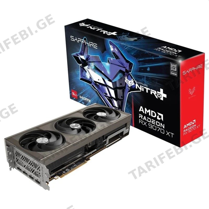 ვიდეო დაფა SAPPHIRE NITRO+ GAMING OC RADEON RX 9070 XT 16GB GDDR6 ოქროსფერი
