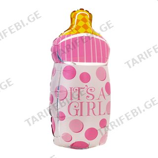 ჰელიუმის ფოლგირებული ბუშტი, ბოთლი it's a girl