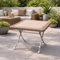 ბაღის დასაკეცი მაგიდა VOLO METAL TABLE 80x80 2K BROWN