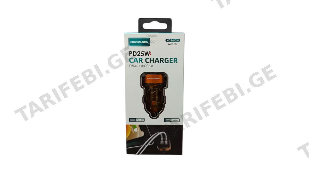 KOUVOLSEN CAR CHARGER KOS-5018 orange