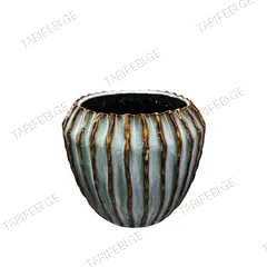 ქოთანი კერამიკული Mega Collections Ide Rib Cone Pot Ice D21H18