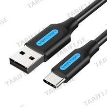 VENTION COZBF USB 3.0 A Male to C Male Cable 1M Black PVC Type