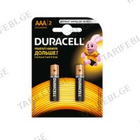 (2ც) AAA ელემენტი DURACELL Basic Alkaline