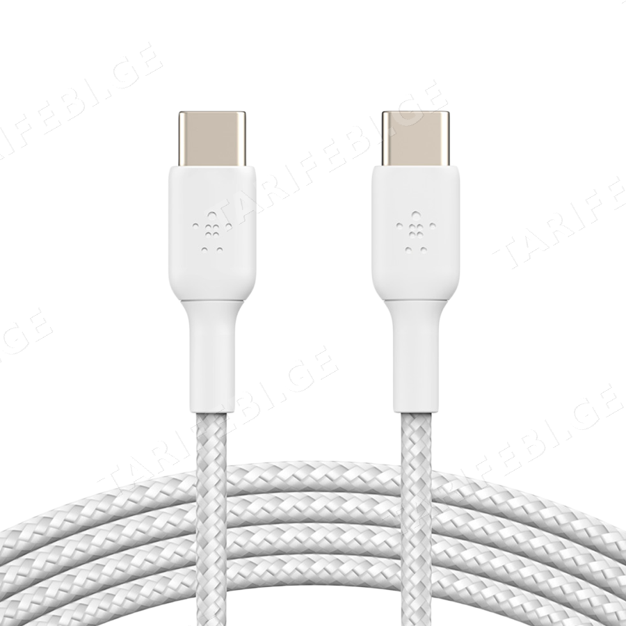 BELKIN USB-C to USB-C Cable Braided, 1M, White