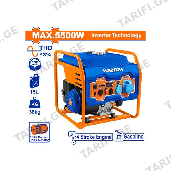 ელექტრო გენერატორი ბენზინის ძრავზე 5.5kW (WGEAB08) WADFOW