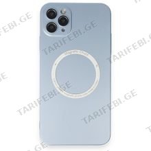 iPhone 11 Pro Max Jack Magsafe Case კამერის დაცვით სილიკონის ქეისი - Sierra Blue