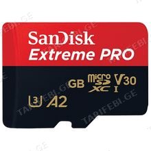 SanDisk Extreme PRO microSD UHS-I 256GB მეხსიერების ბარათი