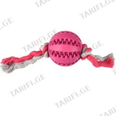 ძაღლის სათამაშო Flamingo BALL WITH ROPE 7სმ