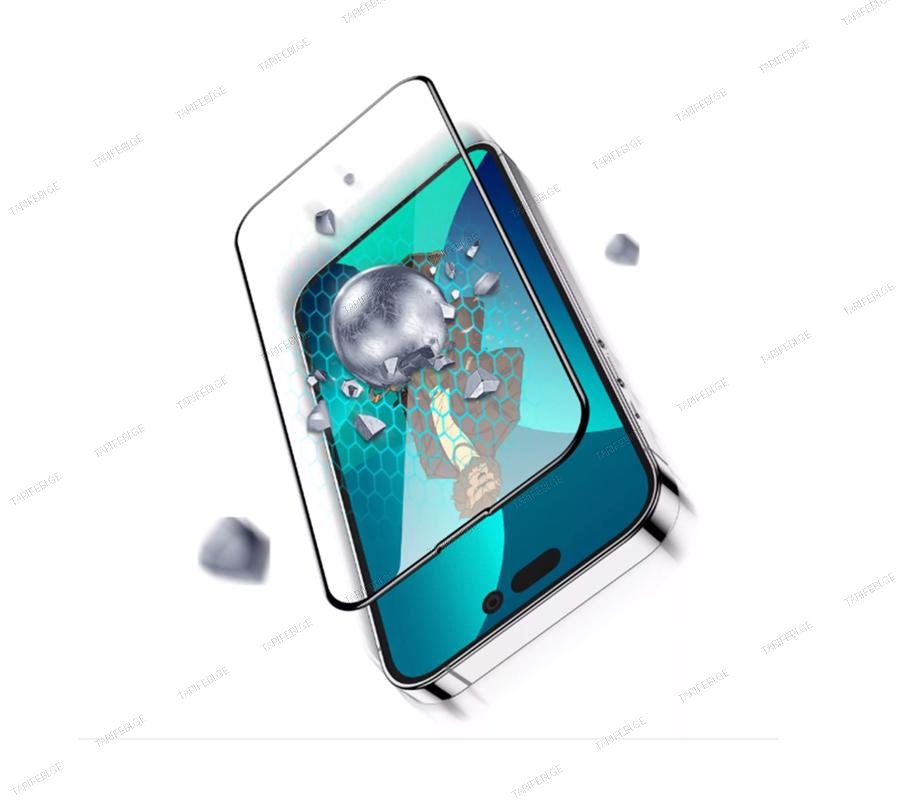 Green 3D Curved Tempered Glass Screen Protector for iPhone 14 Pro Clear