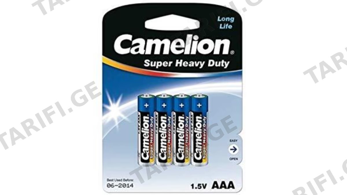 1353 Camelion Super HD ლურჯი AAA ელემენტი, 4ც შეკრა R03P-SP4B