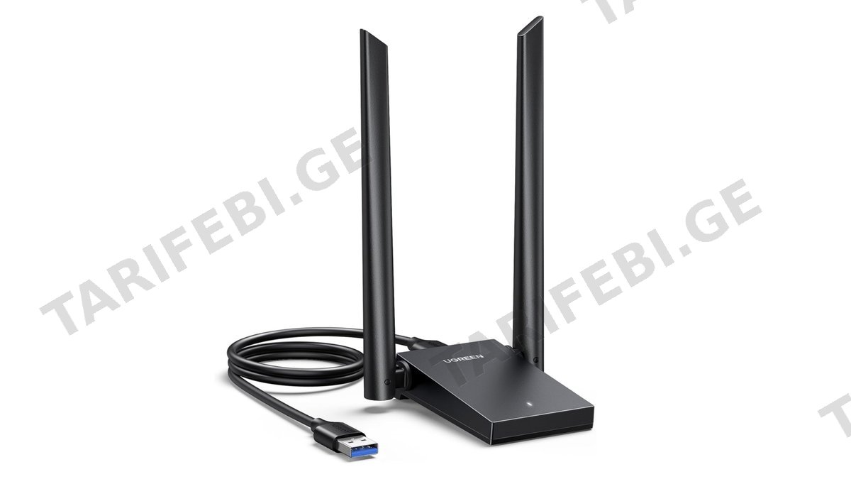 WiFi ადაპტერი UGREEN CM495 (25226), AX1800 WiFi 6 Adapter, Black