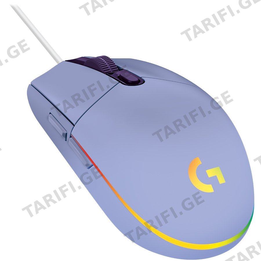 LOGITECH G203 LIGHTSYNC Corded Gaming Mouse - LILAC - USB