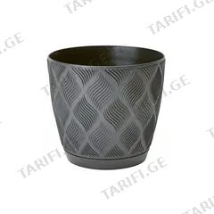 ქოთანი ყვავილის FORM PLASTIC flow petit eco recycled z podstawka 15 anthracite