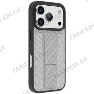 Levelo Morphix Cuero Gripstand for iPhone 17 Pro Max Cloud Gray