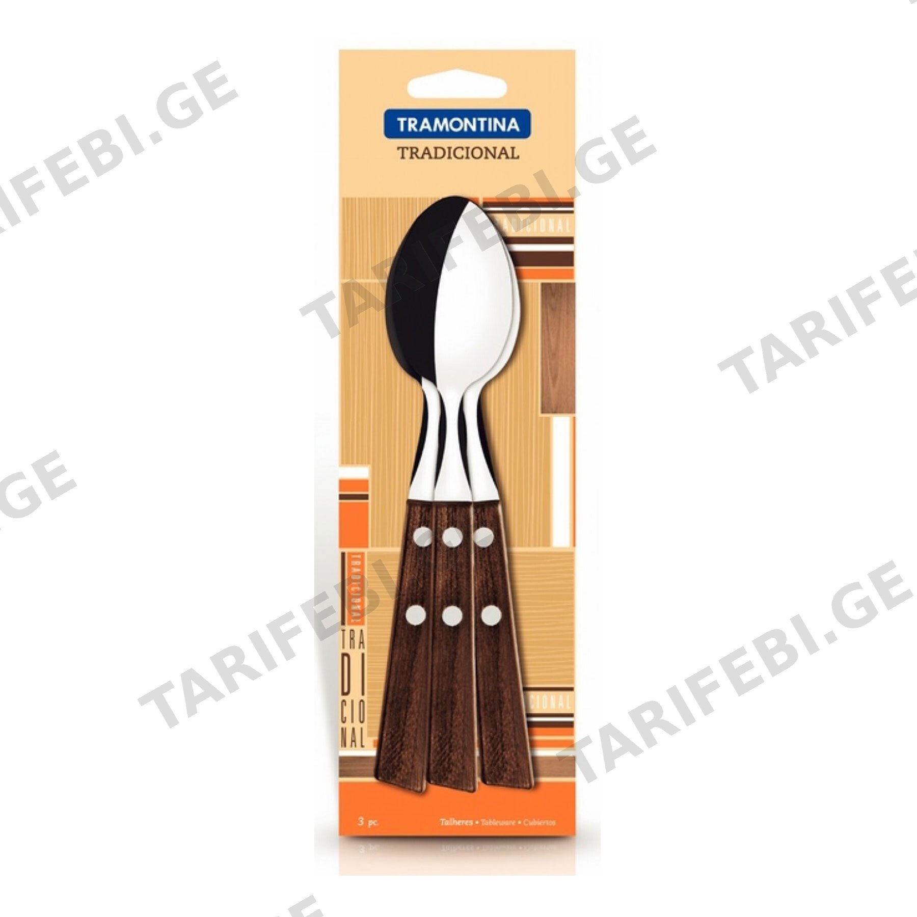 კოვზების ნაკრები სადილის 3ც 13სმ TRADICIONAL 22203/300 15468 TRAMONTINA