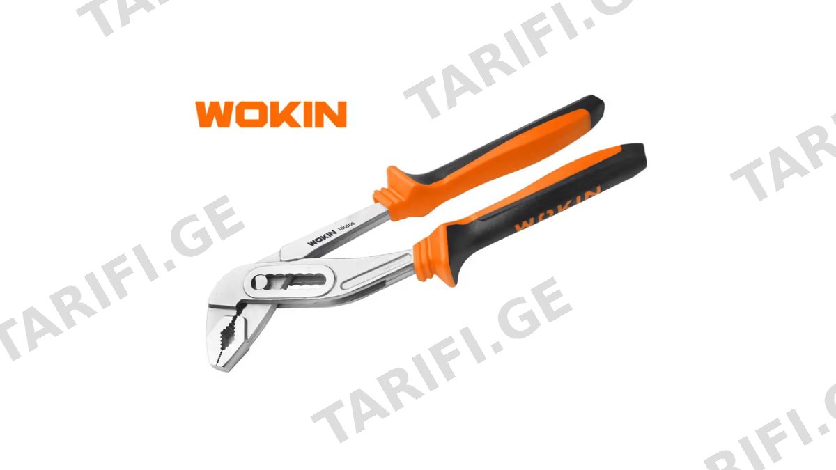 ბრტყელტუჩა Wokin 100510, 250mm WATER PUMP PLIERS, Black/Orange