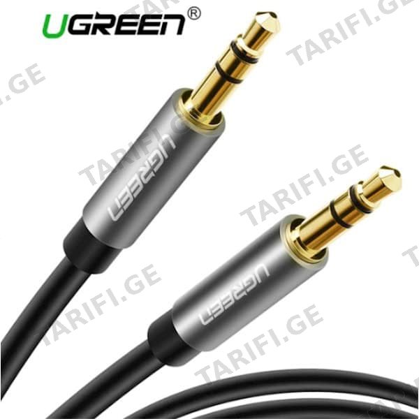 AUX კაბელი UGREEN AV119 (10732) 3.5mm Male to 3.5mm Male Cable 0.5m (Black)