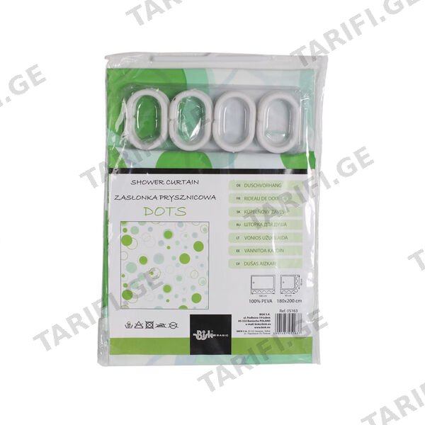 აბაზანის ფარდა SHOWER CURTAIN DOTS GREEN