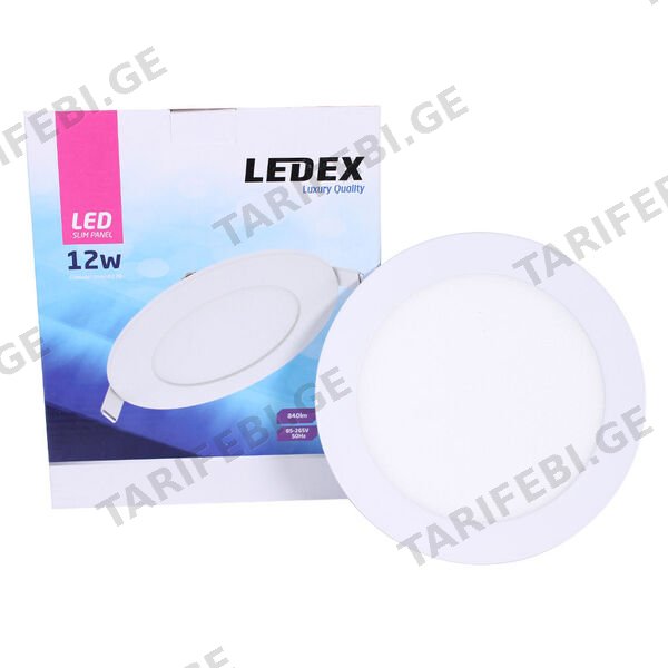 LED პანელური სანათი მრგვალი 12w 4000K LINUS