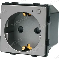 როზეტი ჩარჩოს გარეშე Socket Elegant დამიწებით და შტორებით 16A Wireless Wi-Fi ნაცრისფერი