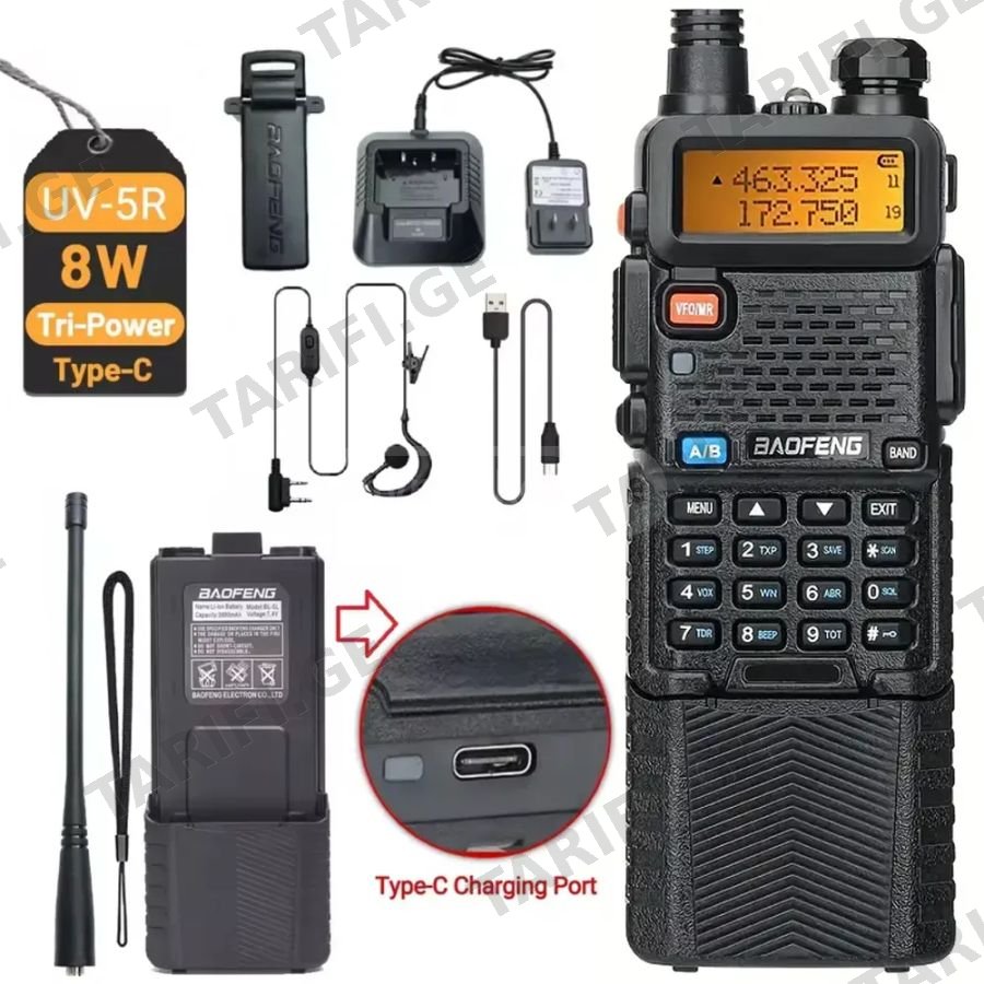 რაცია Baofeng UV-5R 8W (2500mAh)