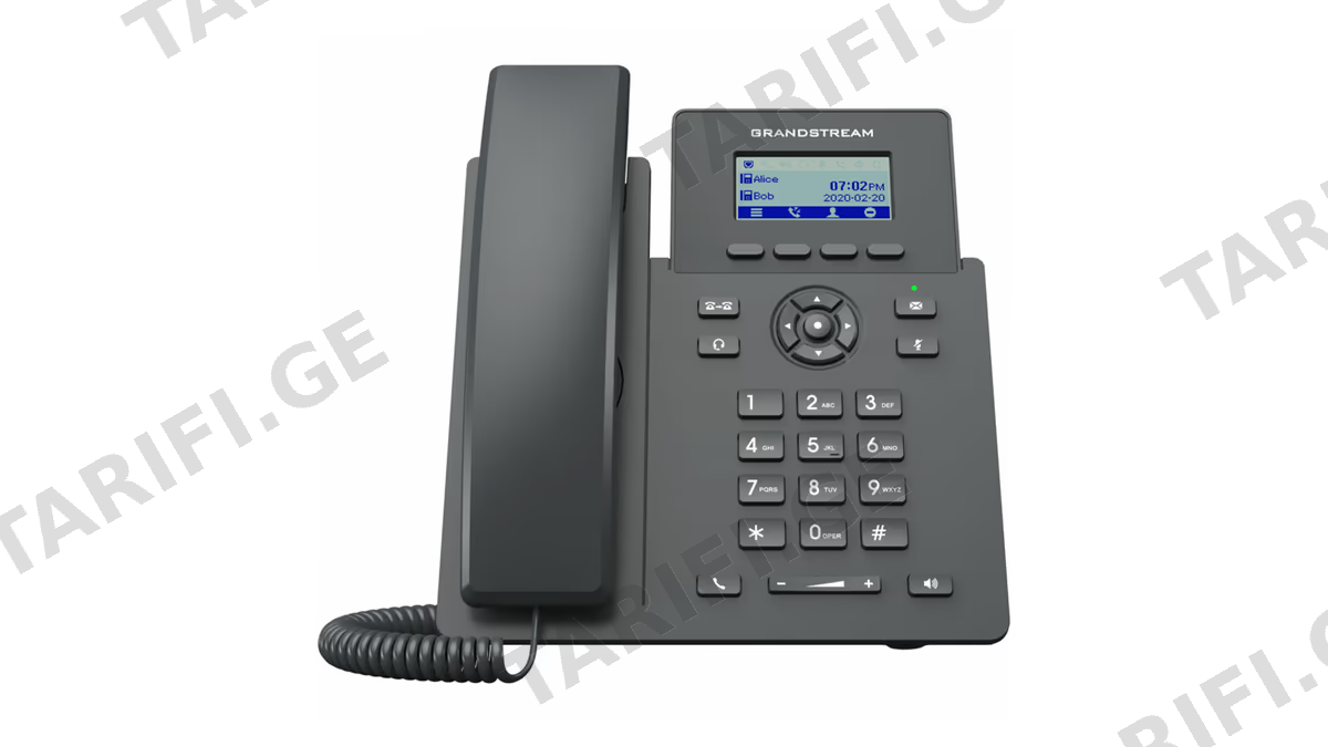 სტაციონარული ტელეფონი Grandstream GRP2601P, IP Phone, 2 SIP, 2 lines, POE, Black