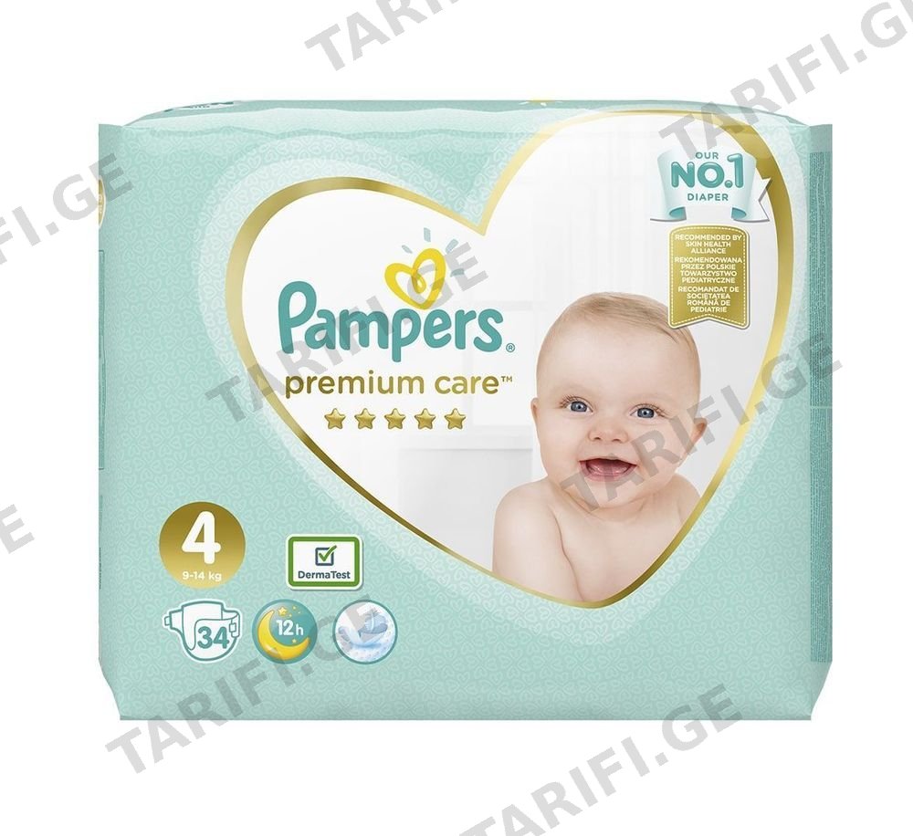 პამპერსი პრემიუმი S4 #34 9368 Pampers Prem S4 4x24 9368