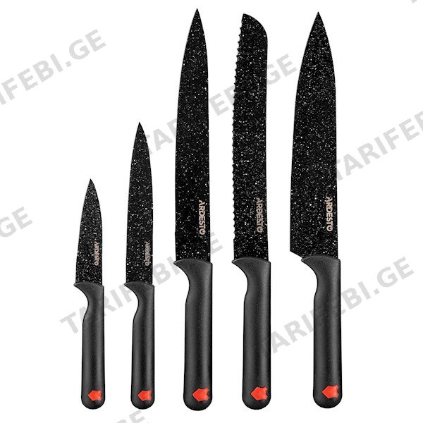 დანების ნაკრები Ardesto AR2105BR Black Mars, 5Pcs, Knife Set, Black