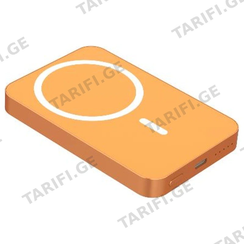 პორტატული დამტენი POWER BANK CELLY MAGSAFE PB MATCH 5000MAH MAGSAFE უსადენო დამუხტვით ფორთოხლისფერი