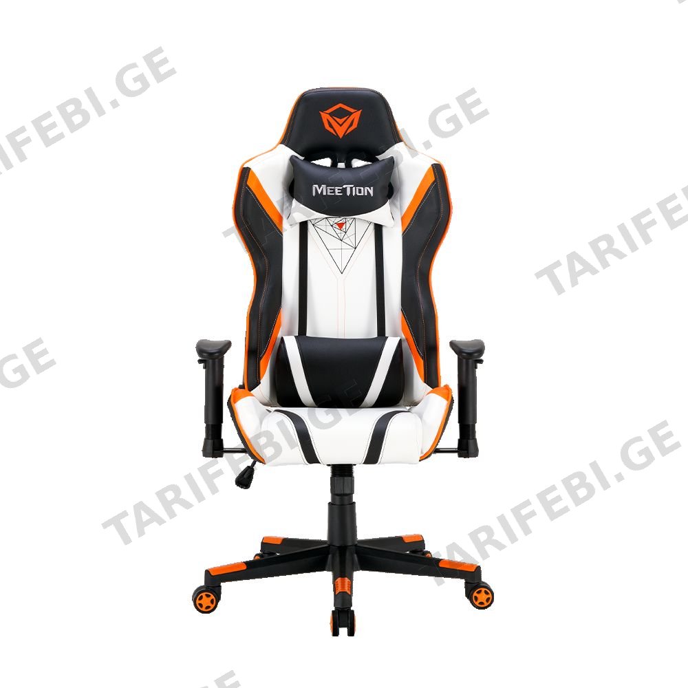 გეიმინგ სავარძელი (სკამი) MeeTion CHR15 Gaming Chair Black+White+Orange