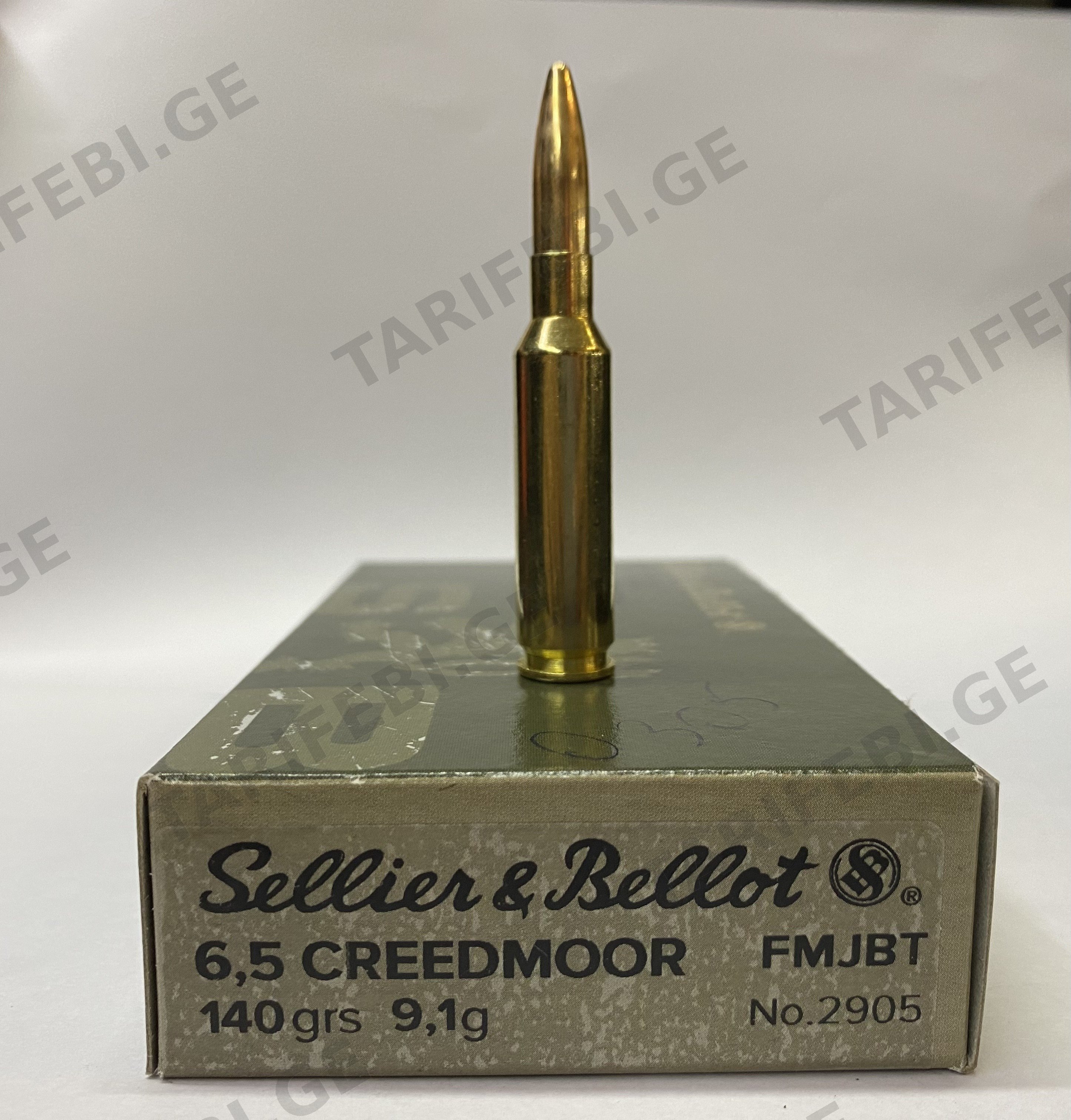 ვაზნა 6.5 CREEDMOOR FMJ BT 140 gr 9.1g