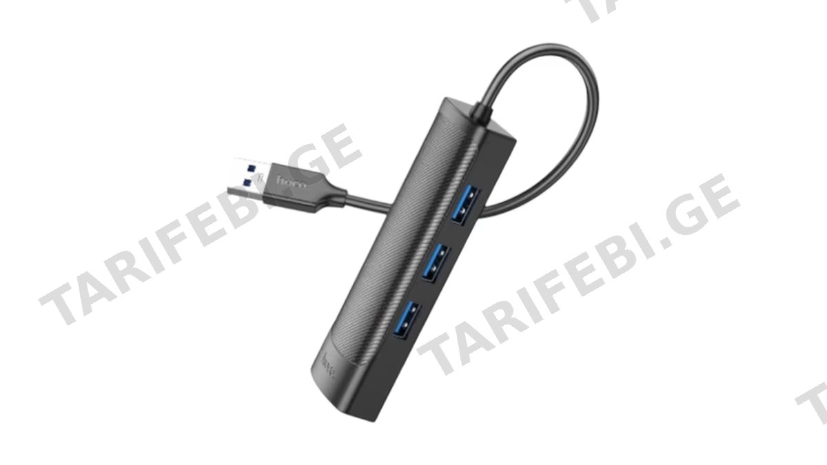 Hoco. USB-A hub “HB42 Easy safety” 3 × USB-A3.0 + RJ45