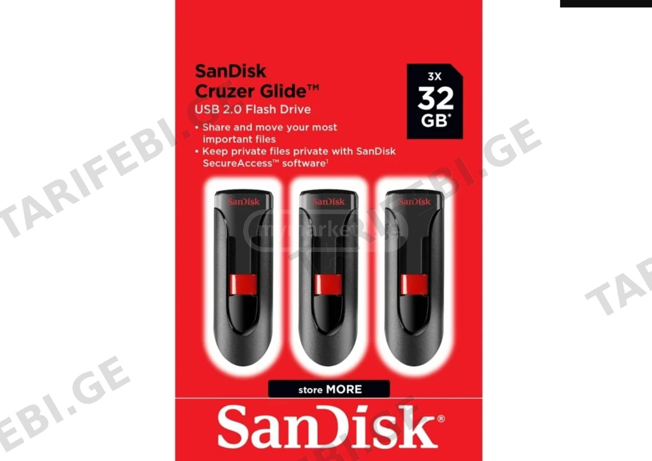 SanDisk Set of 3 Memory Stick Disk - 32GB Cruzer Glide USB 2