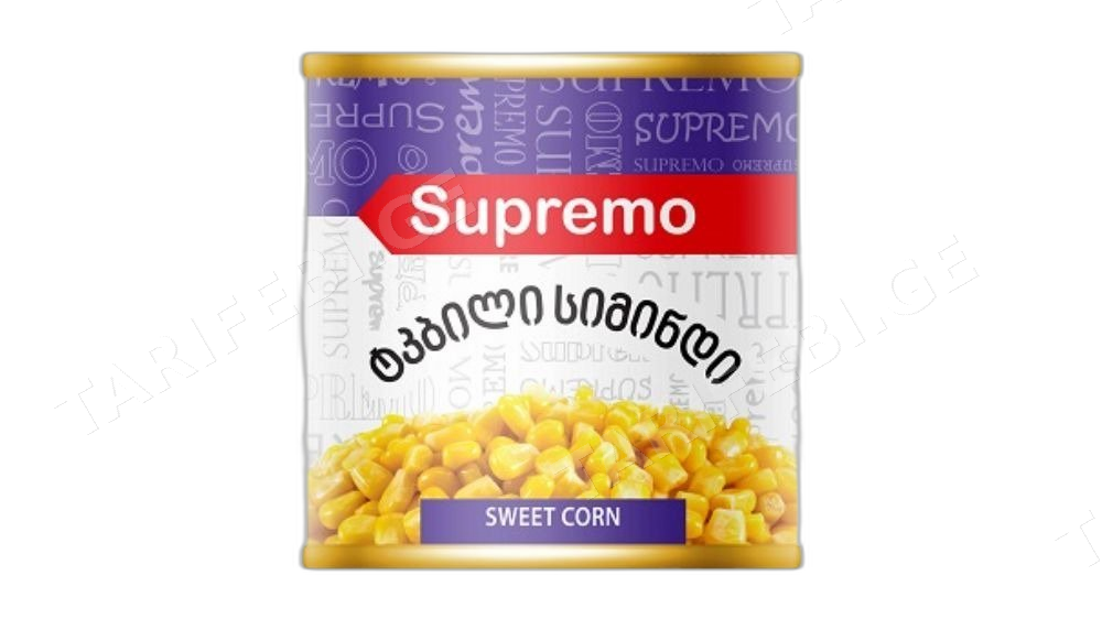სუპრემო სიმინდის კონსერვი 425მლ