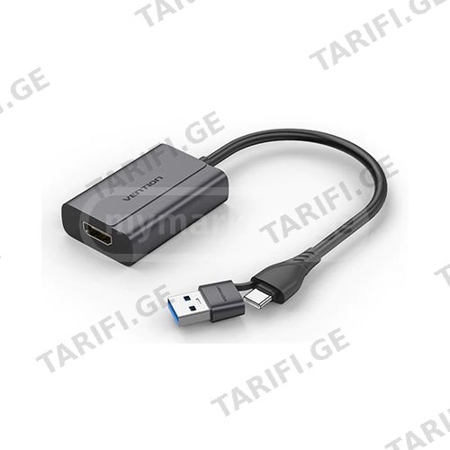 გადამყვანი - Type-C / USB To HDMI 1080P @ 60 Hz Vention Grey