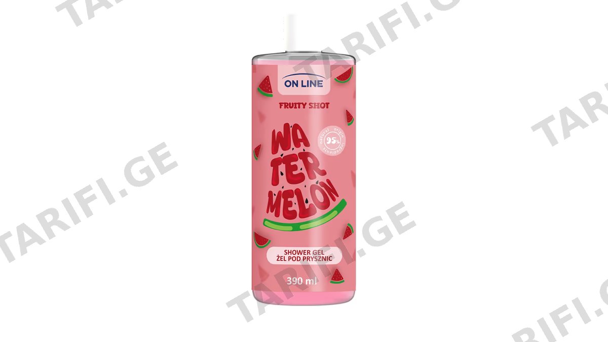 ონ ლაინ შხაპის გელი 2397 FRUITY SHOT საზამთრო 390მლ *