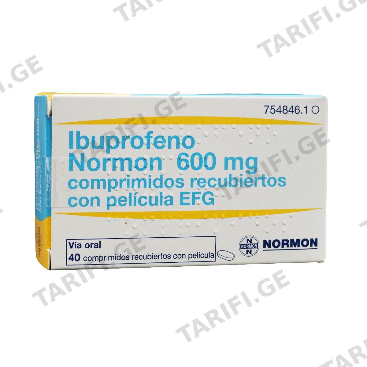 იბუპროფენ ნორმონი - Ibuprofen Normon 600მგ 40 ტაბლეტი