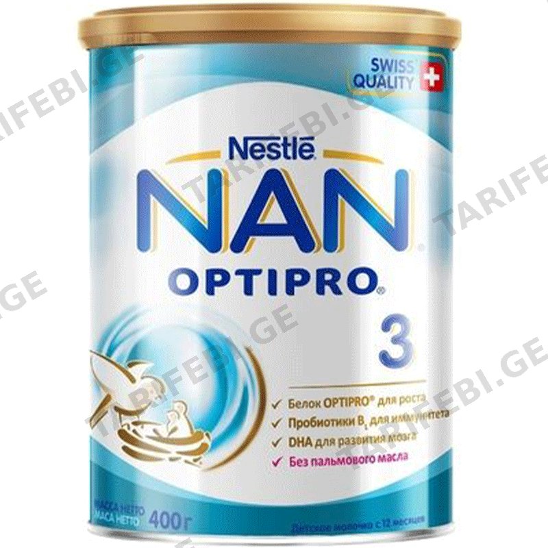ნანი 3 (12 თვიდან) NAN 3 BLJRDHAPROBIOLEB029A-1 12x400 GR