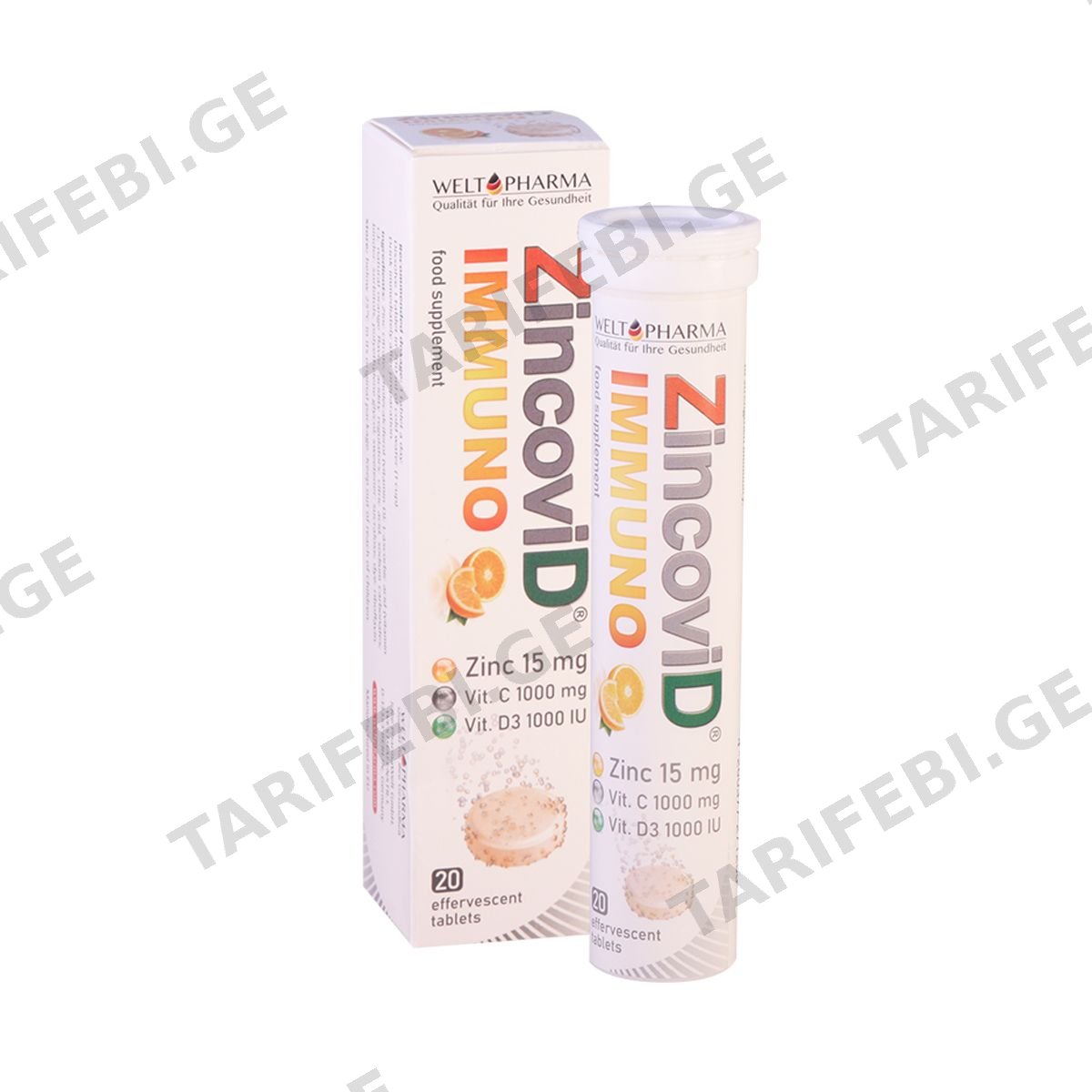 Zincovid Immuno - ცინკოვიდი იმუნო   20 შუშხუნა ტაბლეტი