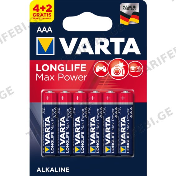 ელემენტი VARTA Longlife AAA 6 ც.