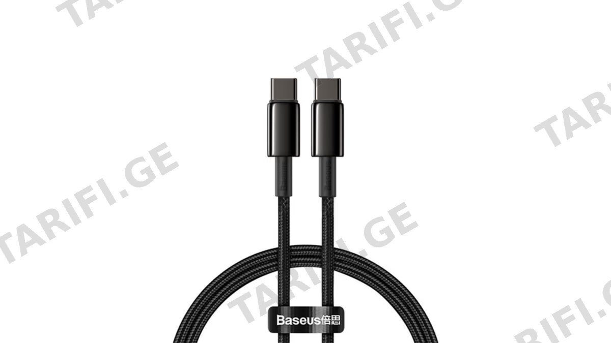 Baseus Tungsten Gold Fast Charging Data Cable Type-C to Type-C 100W 2m CATWJ-A01